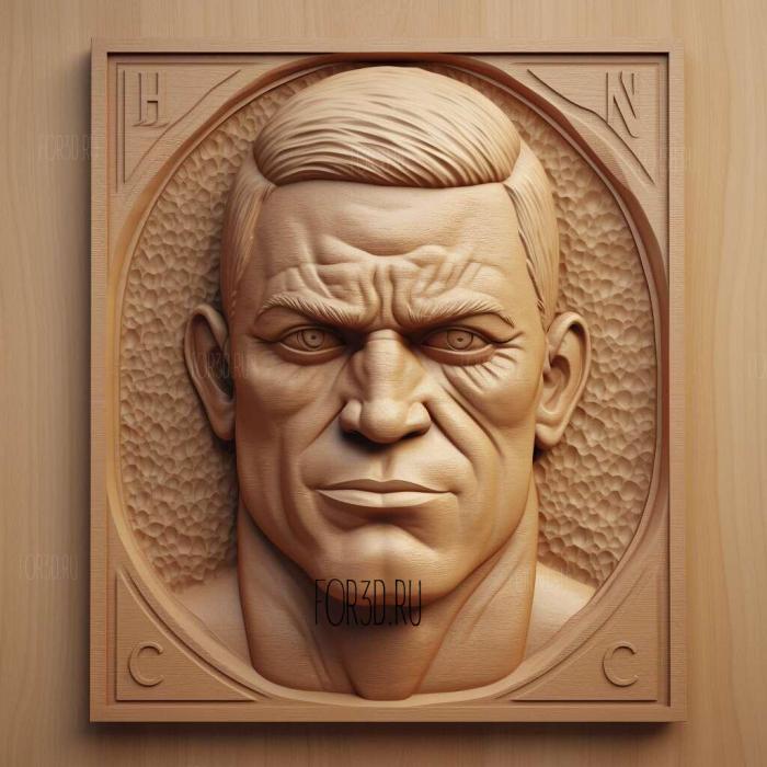 john cena 3 stl model for CNC